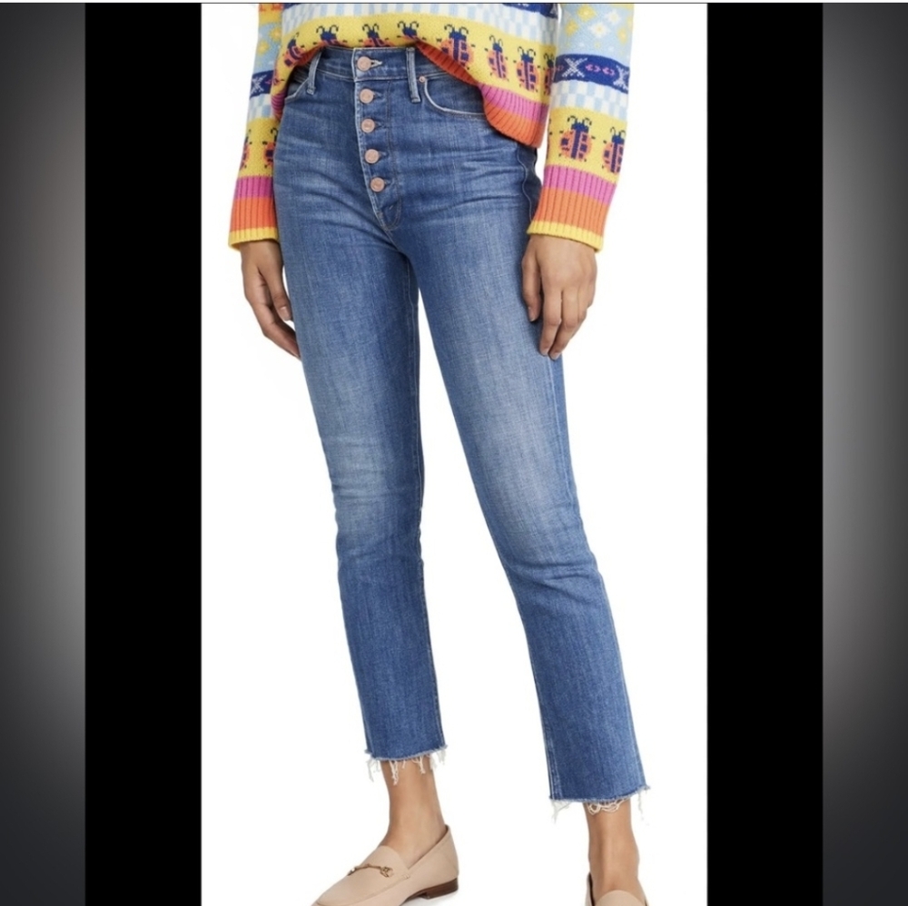 Mother The Pixie Dazzler Ankle Fray In Boogie Down Cotton Stretch Jeans(27) - Picture 1 of 13